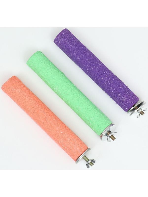 Жердочка шлифовальная для птиц, 20 см, микс цветов