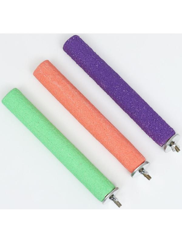 Жердочка шлифовальная для птиц, 25 см, микс цветов