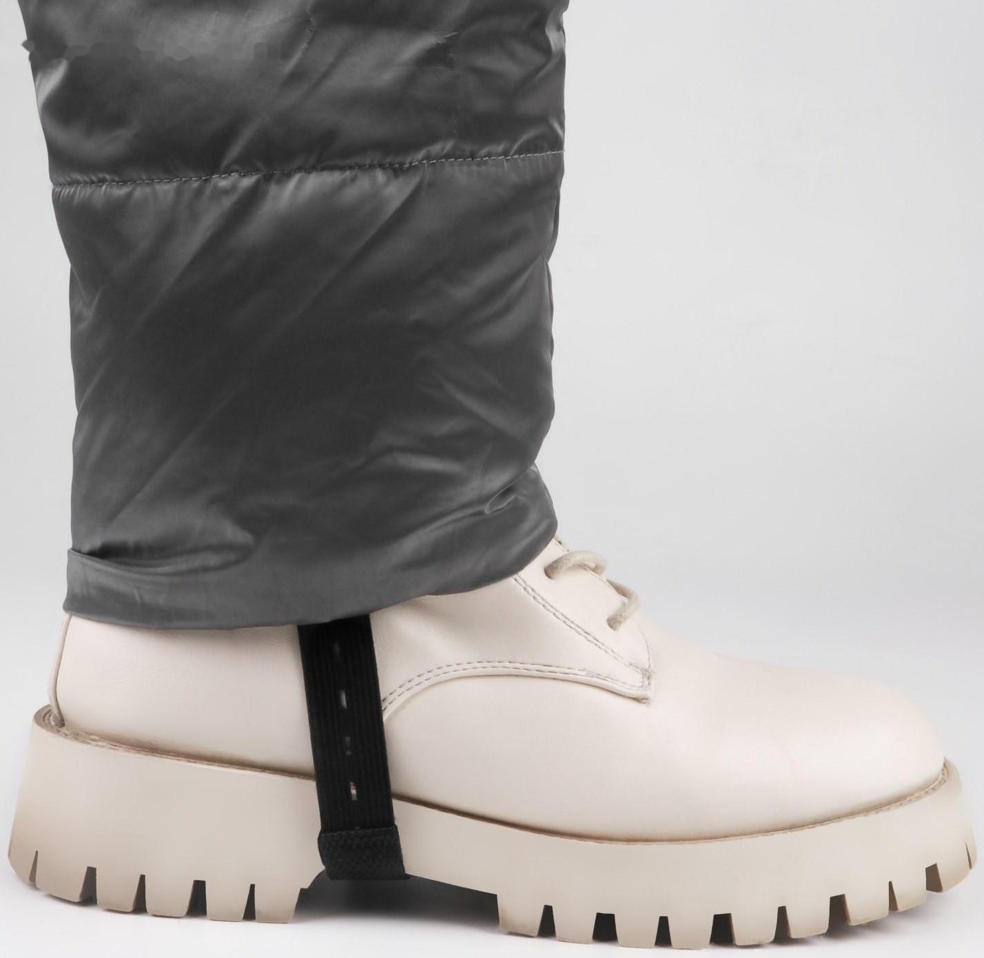 Штрипки, 24 см, 2 шт, с пуговицами, 4 шт, цвет чёрный