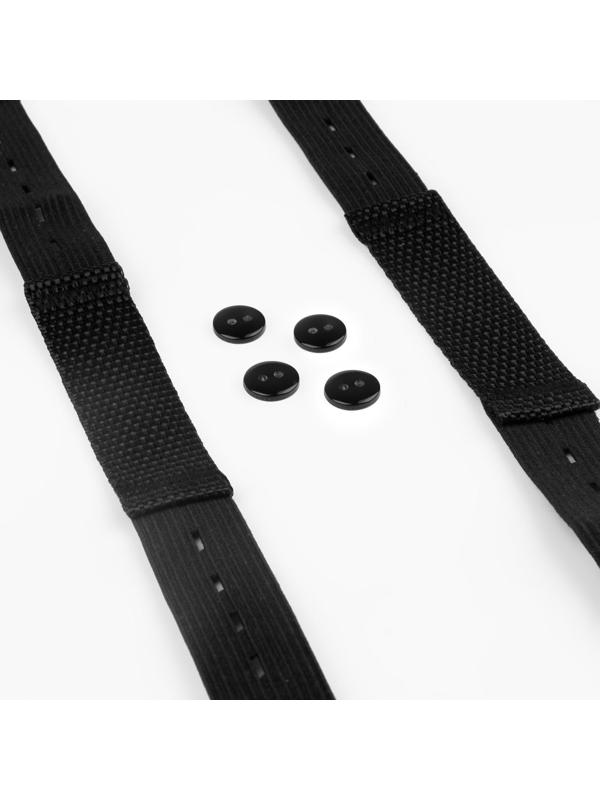 Штрипки, 24 см, 2 шт, с пуговицами, 4 шт, цвет чёрный