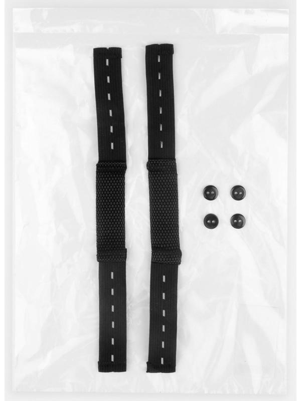 Штрипки, 24 см, 2 шт, с пуговицами, 4 шт, цвет чёрный