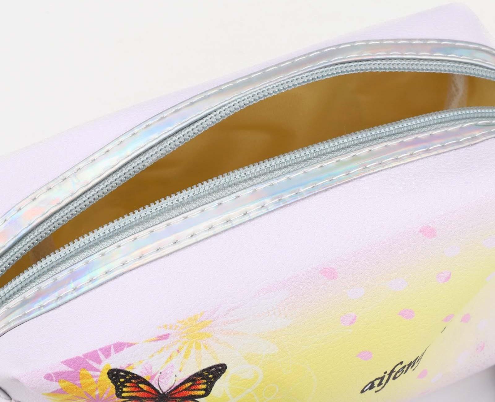 Косметичка на молнии, цвет белый/жёлтый