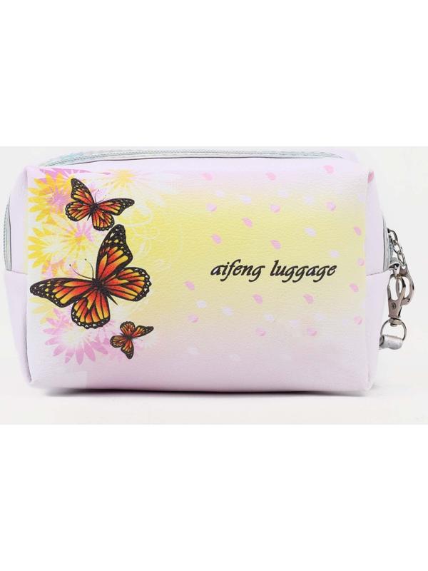 Косметичка на молнии, цвет белый/жёлтый