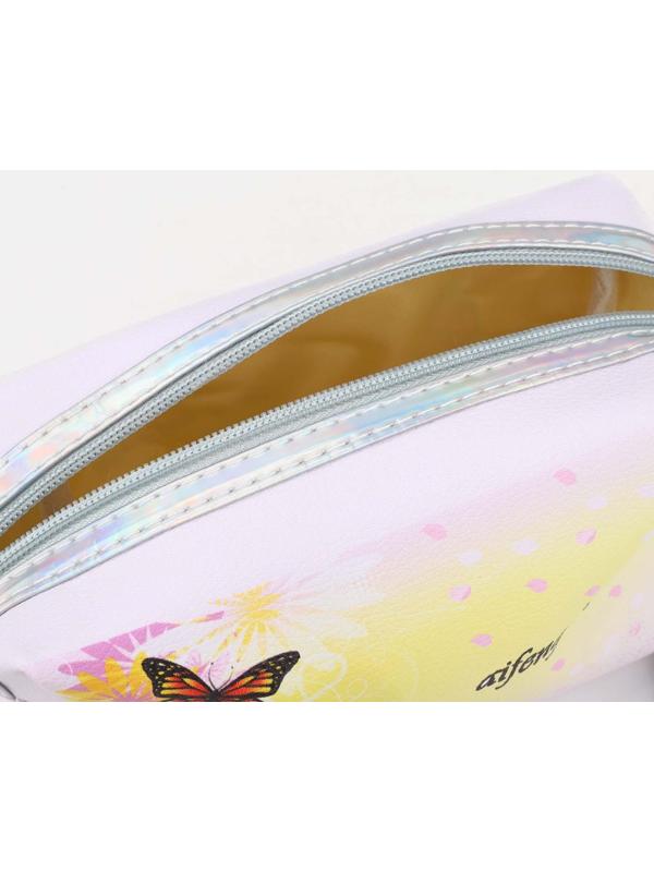 Косметичка на молнии, цвет белый/жёлтый