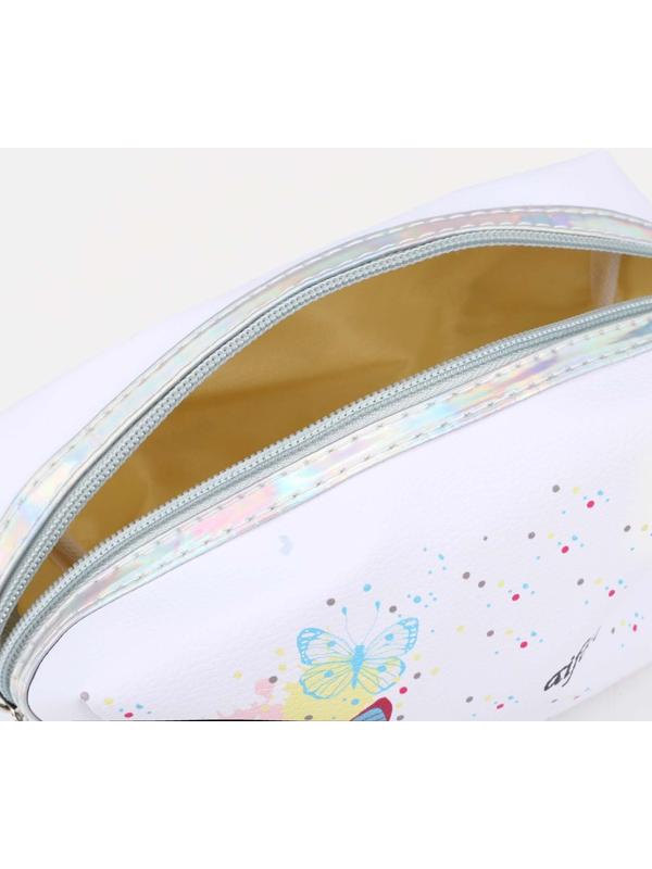 Косметичка на молнии, цвет белый/разноцветный