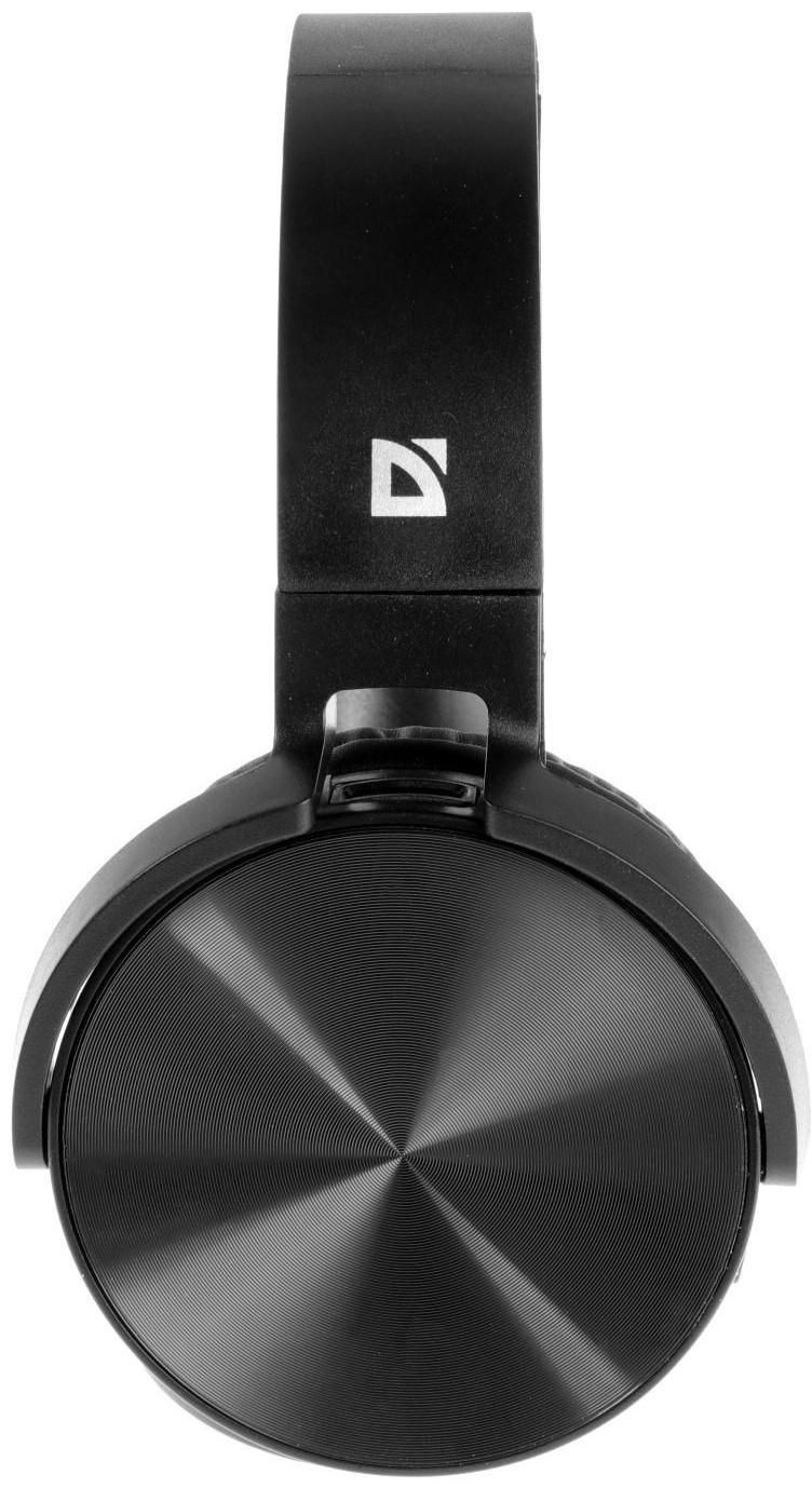 Наушники Defender FreeMotion B555, накладные, микрофон, управление, microSD, 150 мАч, черные