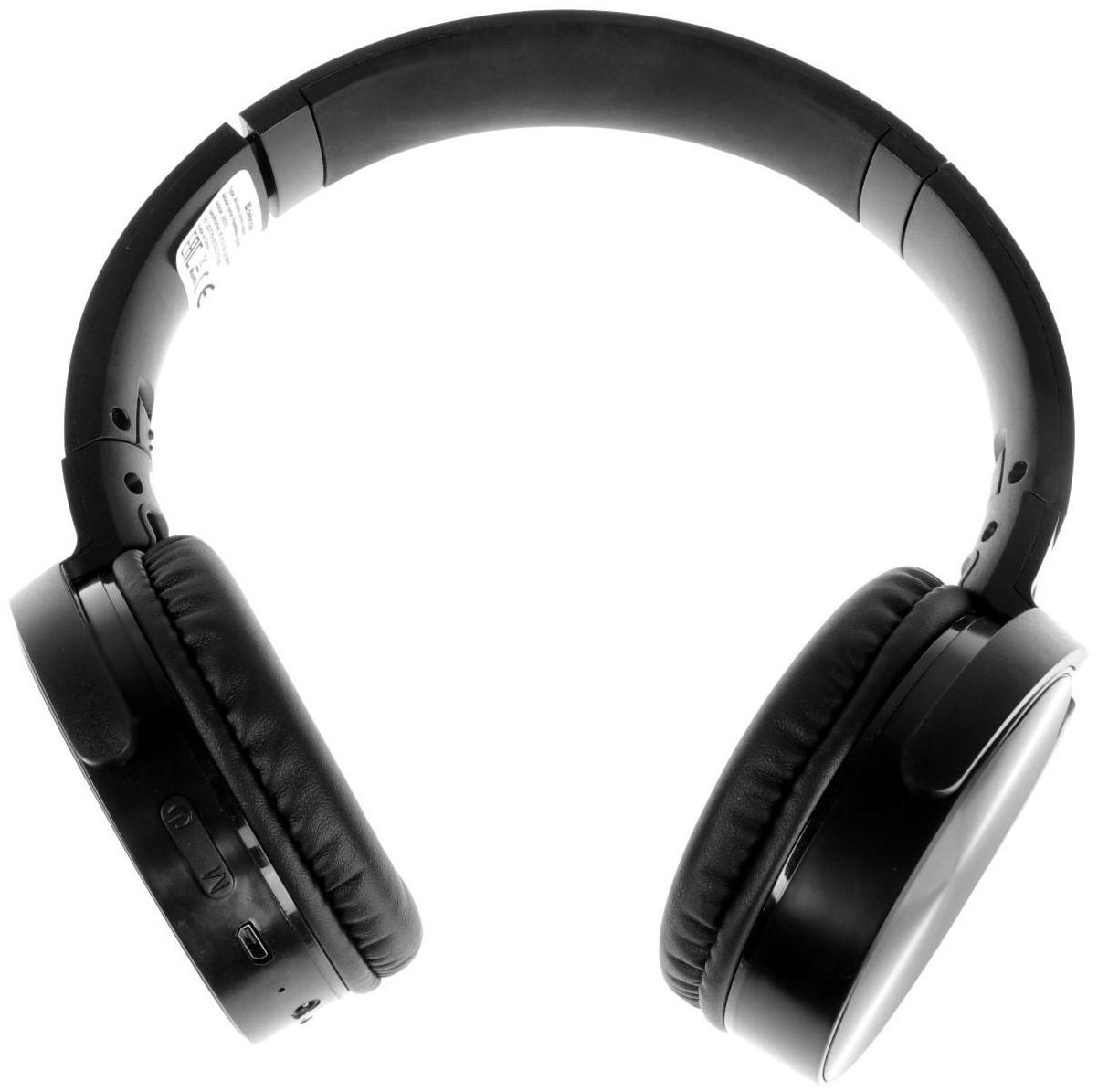 Наушники Defender FreeMotion B555, накладные, микрофон, управление, microSD, 150 мАч, черные