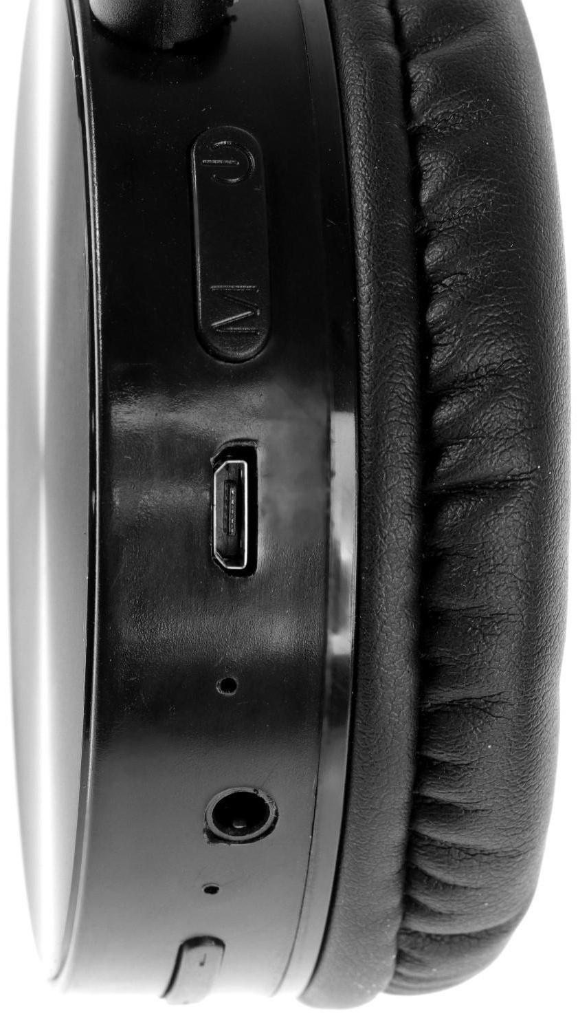 Наушники Defender FreeMotion B555, накладные, микрофон, управление, microSD, 150 мАч, черные