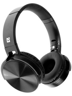 Наушники Defender FreeMotion B555, накладные, микрофон, управление, microSD, 150 мАч, черные