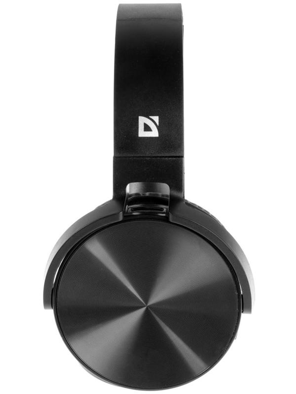 Наушники Defender FreeMotion B555, накладные, микрофон, управление, microSD, 150 мАч, черные