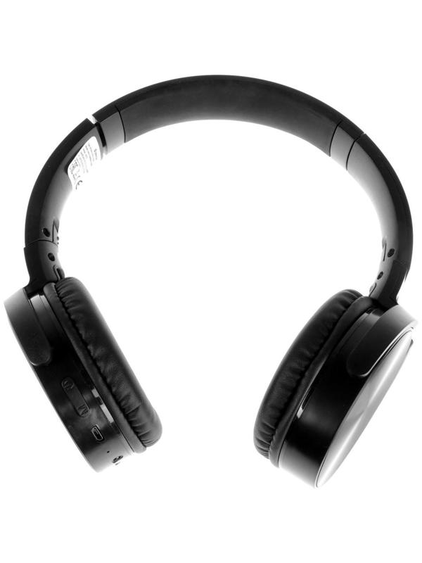 Наушники Defender FreeMotion B555, накладные, микрофон, управление, microSD, 150 мАч, черные