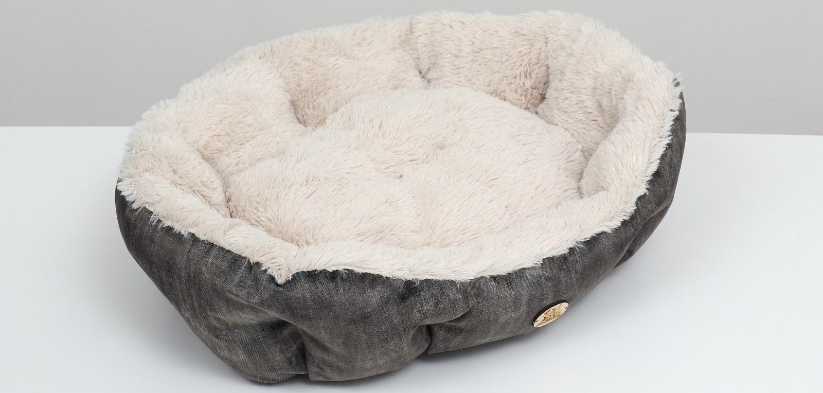 Лежанка-транформер, велюр + иск. мех, 60 х 50 х 15 см, микс