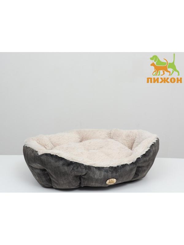 Лежанка-транформер, велюр + иск. мех, 60 х 50 х 15 см, микс