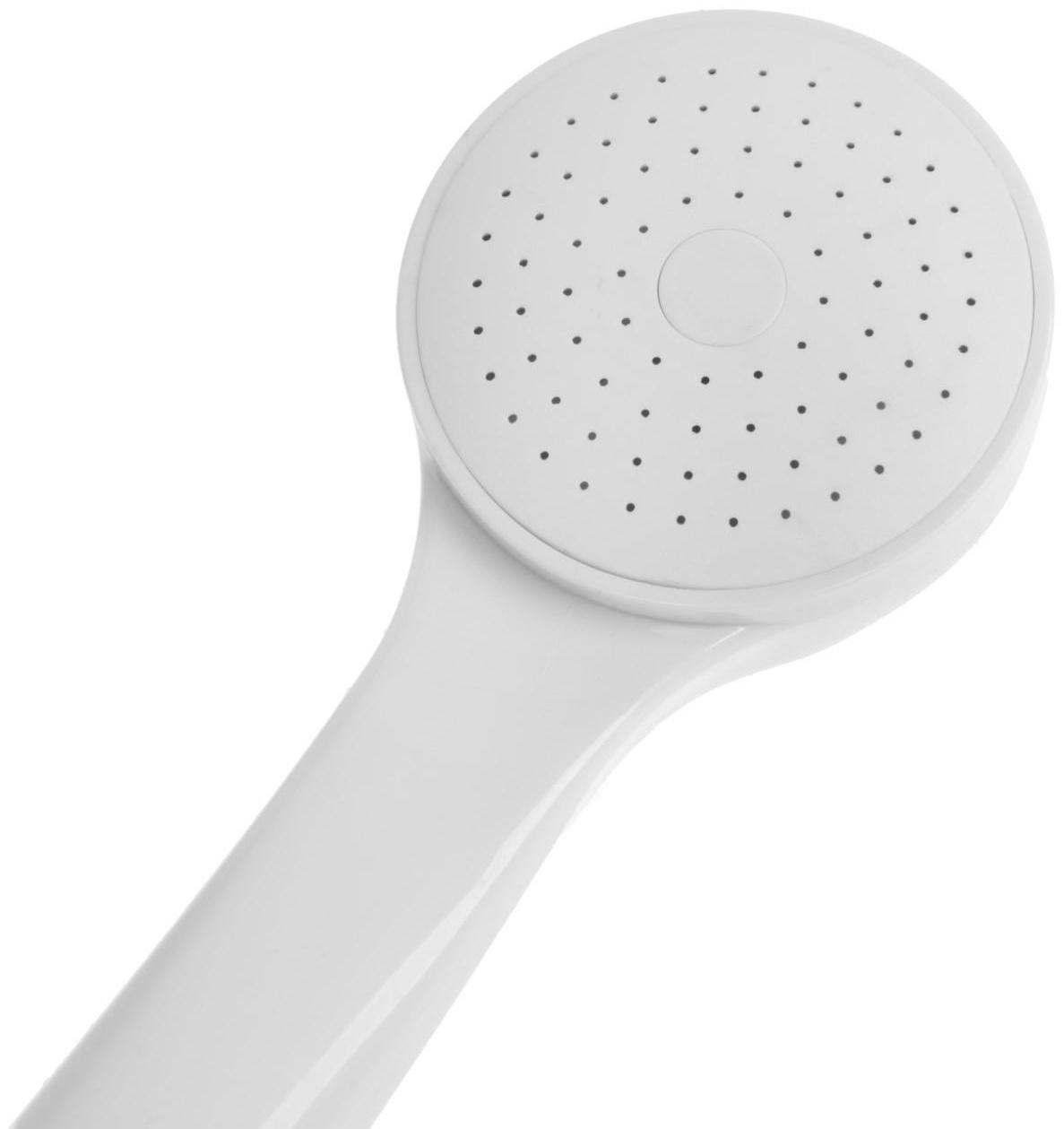 Набор для душа ZEIN Z0102, шланг 150 см, гайки и втулка пластик, лейка 1 режим, белый