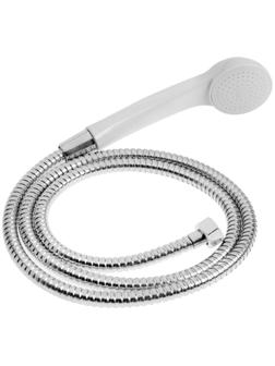 Набор для душа ZEIN Z0102, шланг 150 см, гайки и втулка пластик, лейка 1 режим, белый