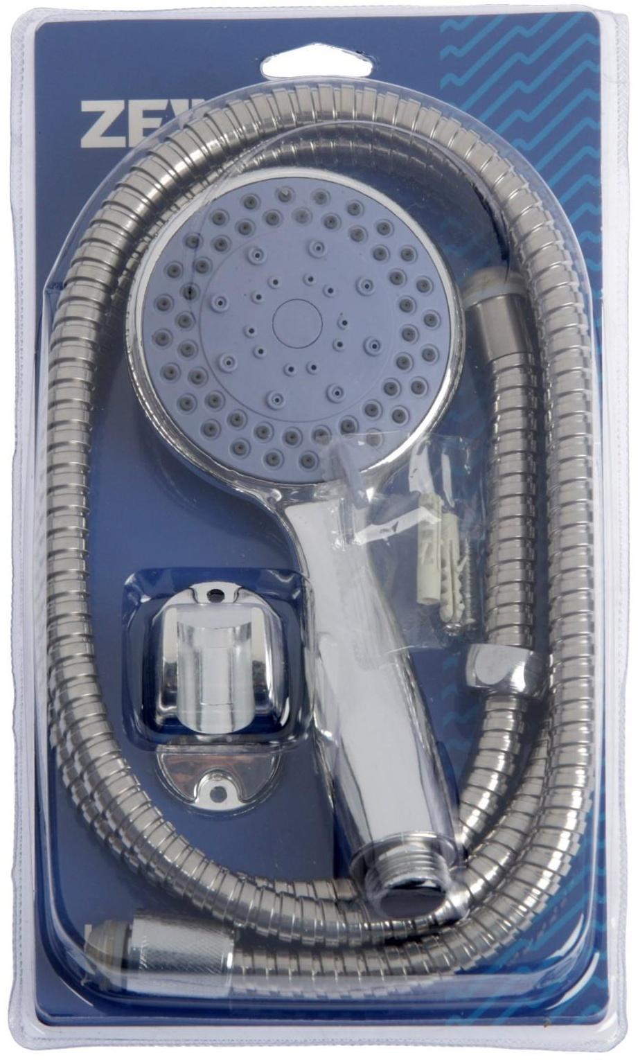 Набор для душа ZEIN Z0105, шланг 150 см, гайки металл, держатель, лейка 5 режимов