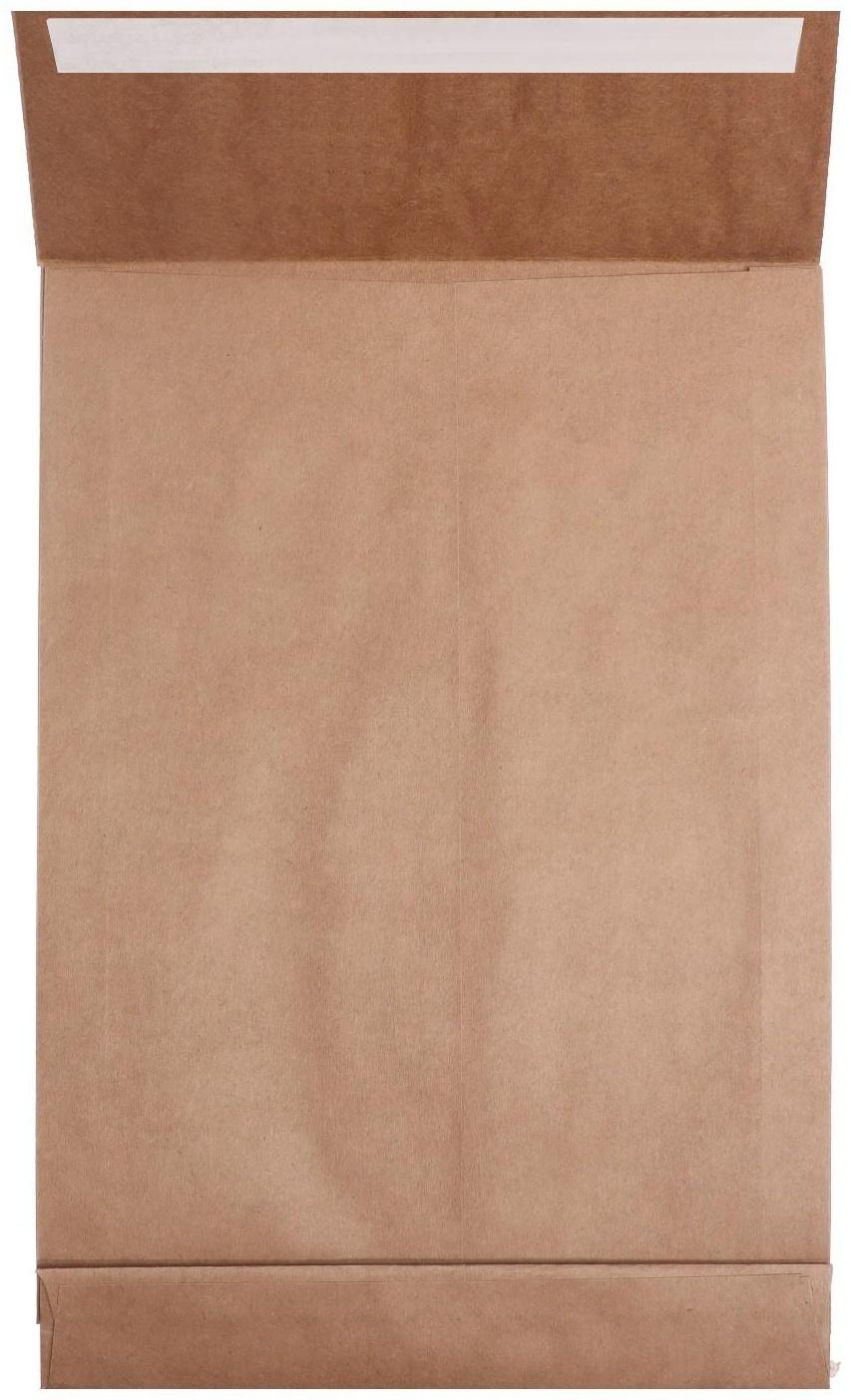 Пакет почтовый крафт C4 229 x 324 х 40 мм, без подсказа, без окна, отрывная лента, 130г/м