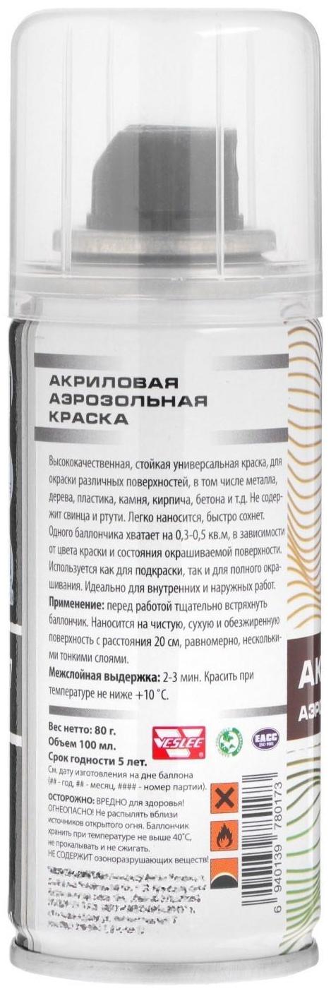 Аэрозольная краска Veslee акриловая, коричневая, RAL 8017, 100 мл