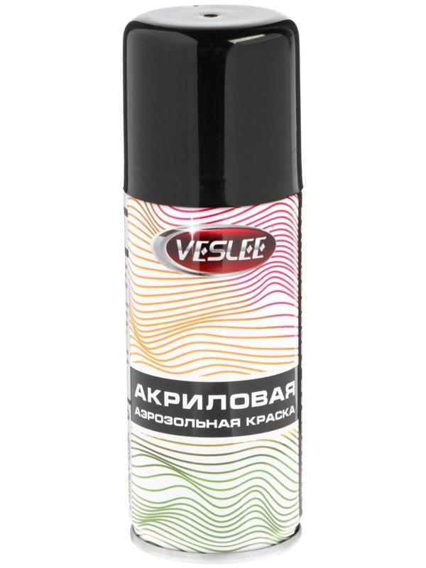 Аэрозольная краска Veslee акриловая, чёрная глянцевая, RAL 9005, 100 мл