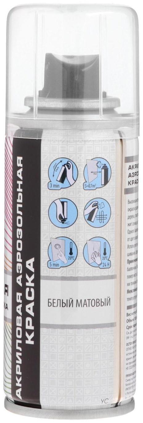 Аэрозольная краска Veslee акриловая, белая матовая, 100 мл
