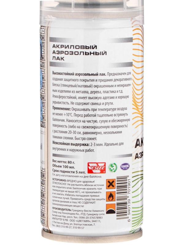 Аэрозольный лак Veslee, глянцевый, 100 мл