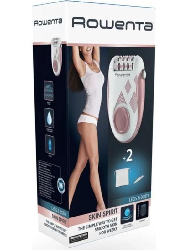 Эпилятор Rowenta EP2900F1, 4.8 Вт, 24 пинцета, 2 скорости, 1 насадка, 220 В, розовый