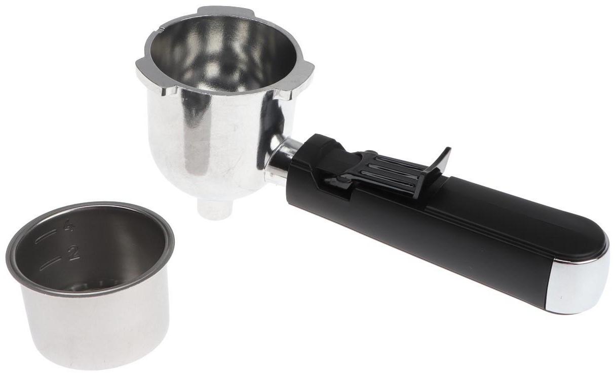 Кофеварка Redmond RCM-M1523, рожковая, 800 Вт, 0.35 л, чёрно-серебристая