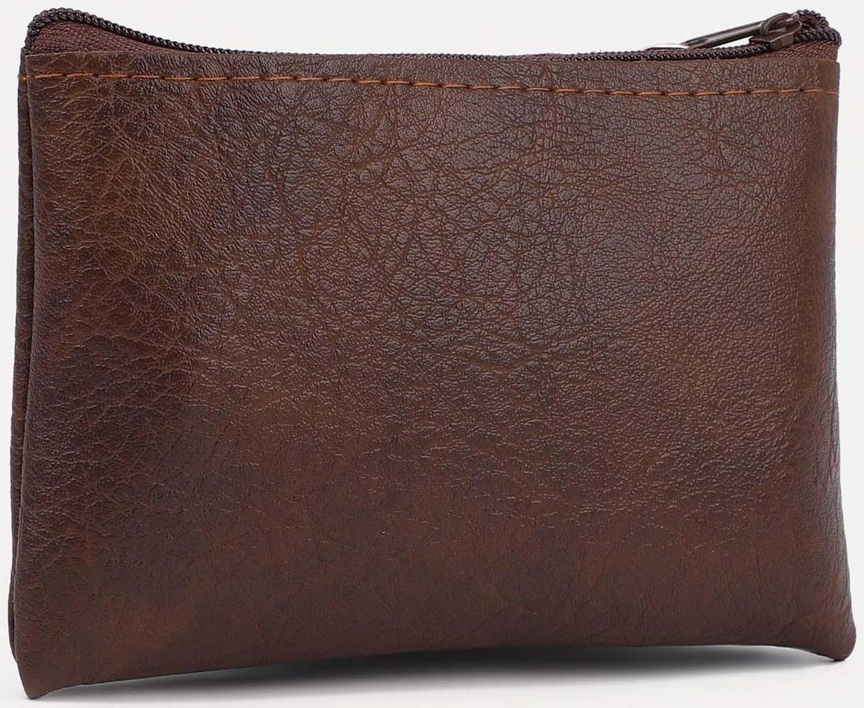Кошелёк на молнии, цвет коричневый