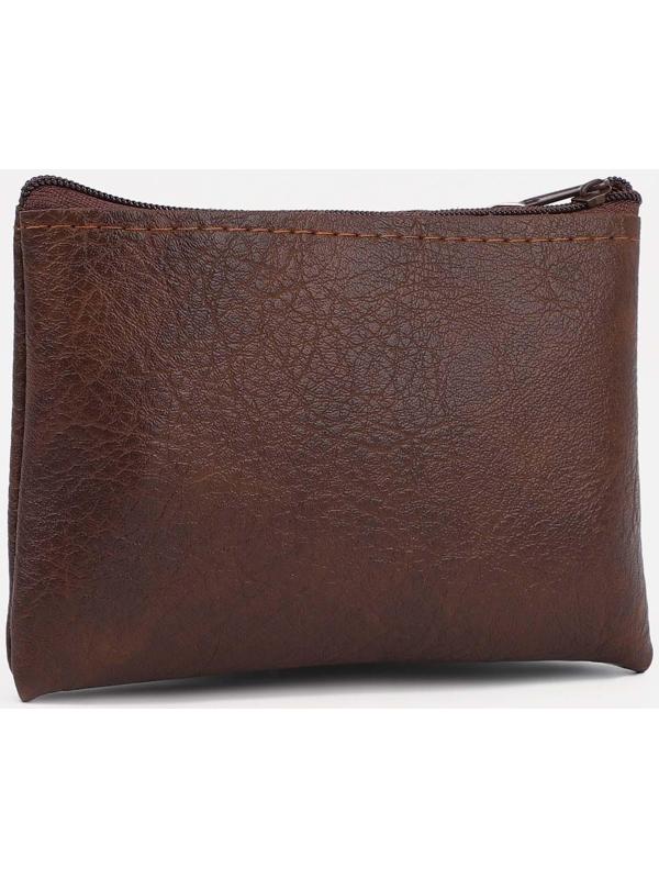Кошелёк на молнии, цвет коричневый