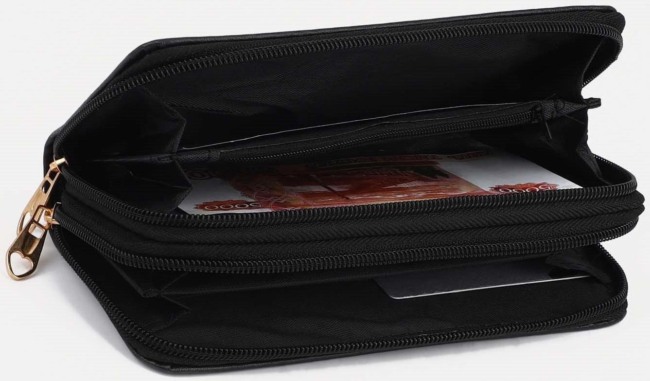 Кошелёк на молниях, цвет чёрный