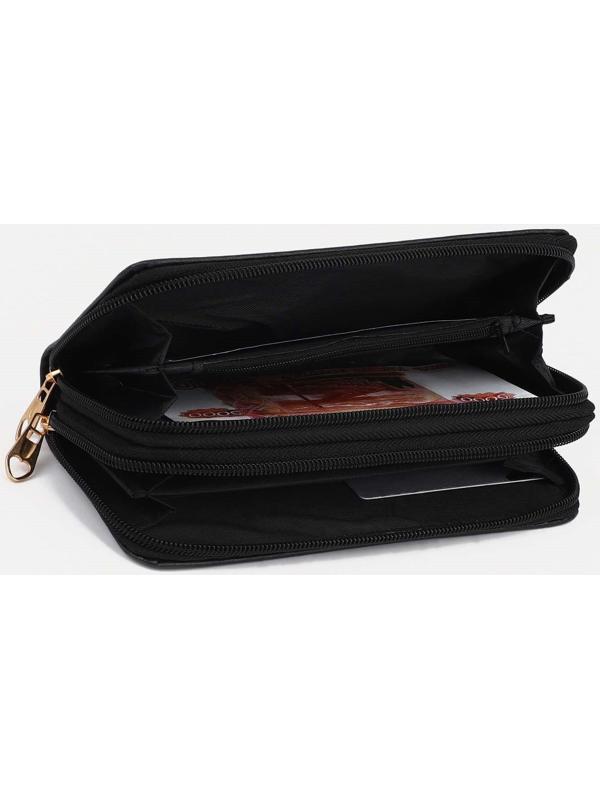 Кошелёк на молниях, цвет чёрный