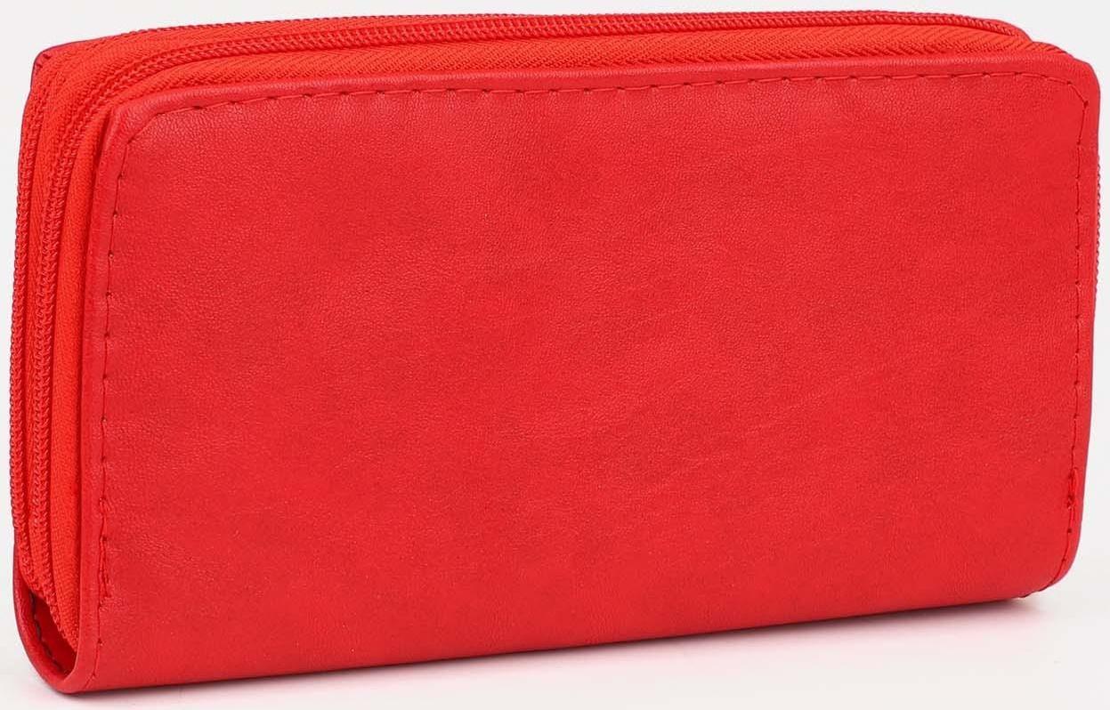 Кошелёк на молниях, цвет красный