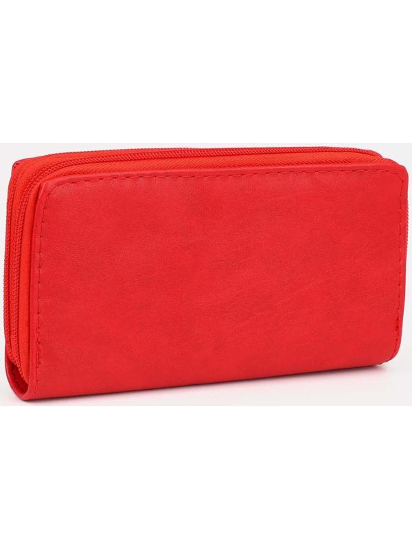 Кошелёк на молниях, цвет красный