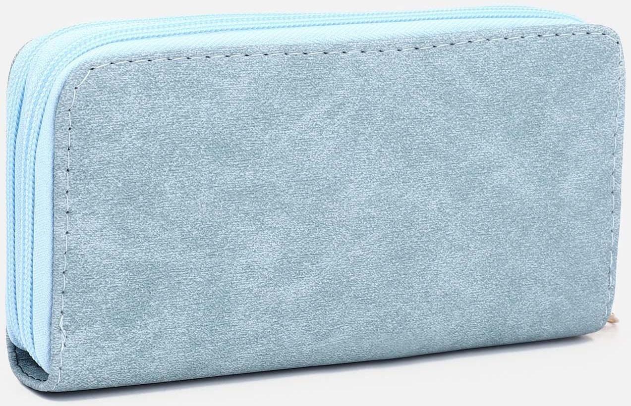 Кошелёк на молниях, цвет голубой