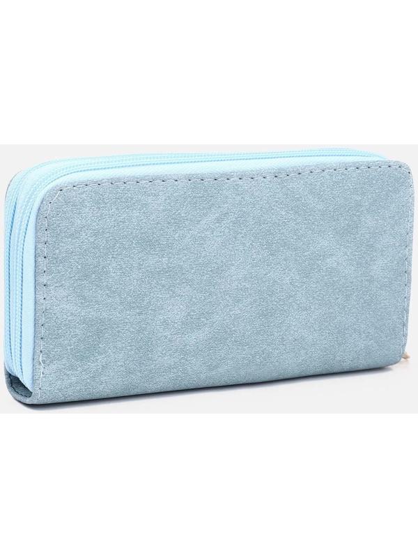 Кошелёк на молниях, цвет голубой
