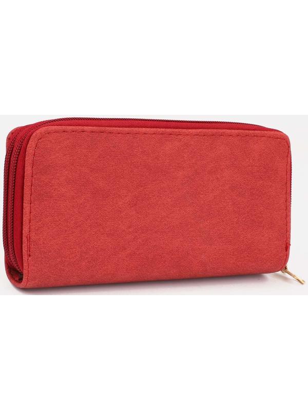 Кошелёк на молниях, цвет красный