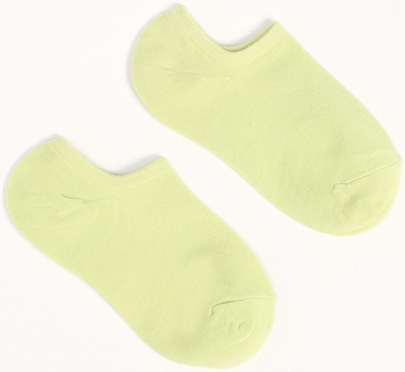 Носки женские укороченные, цвет салатовый, размер 36-40