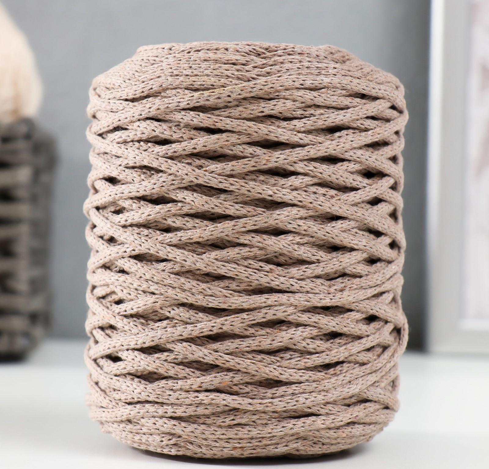 Шнур для вязания без сердечника 70% хлопок, 30% полиэстер ширина 3мм 100м/160±10гр (104)