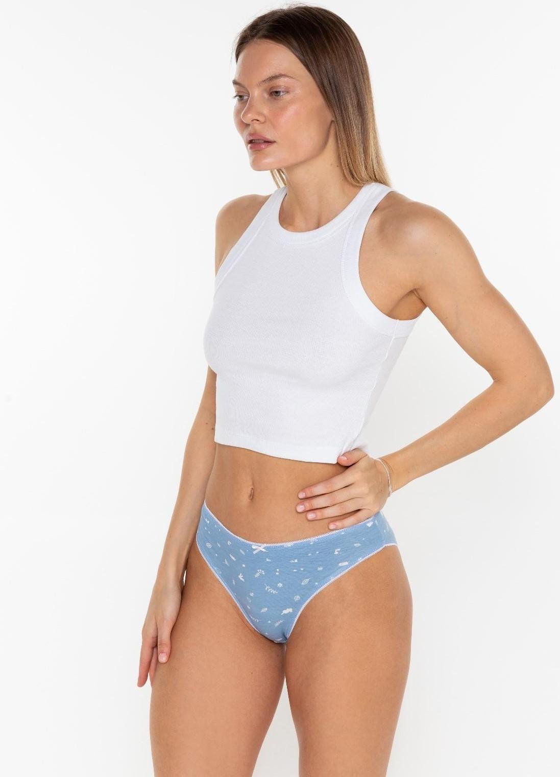 Трусы женские слипы, цвет голубой, размер 50/XL