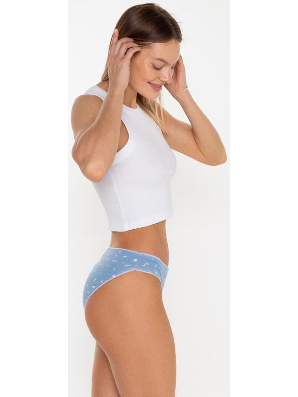 Трусы женские слипы, цвет голубой, размер 50/XL