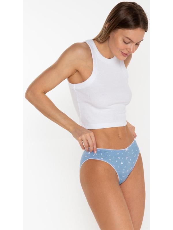 Трусы женские слипы, цвет голубой, размер 50/XL