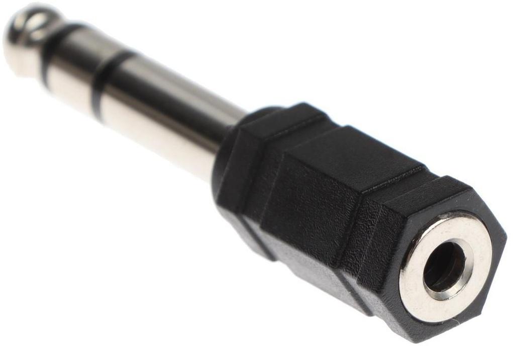 Переходник ExeGate EX-AA-3F6M, 6.3 мм (m) - 3.5 мм (f), стерео, пластик