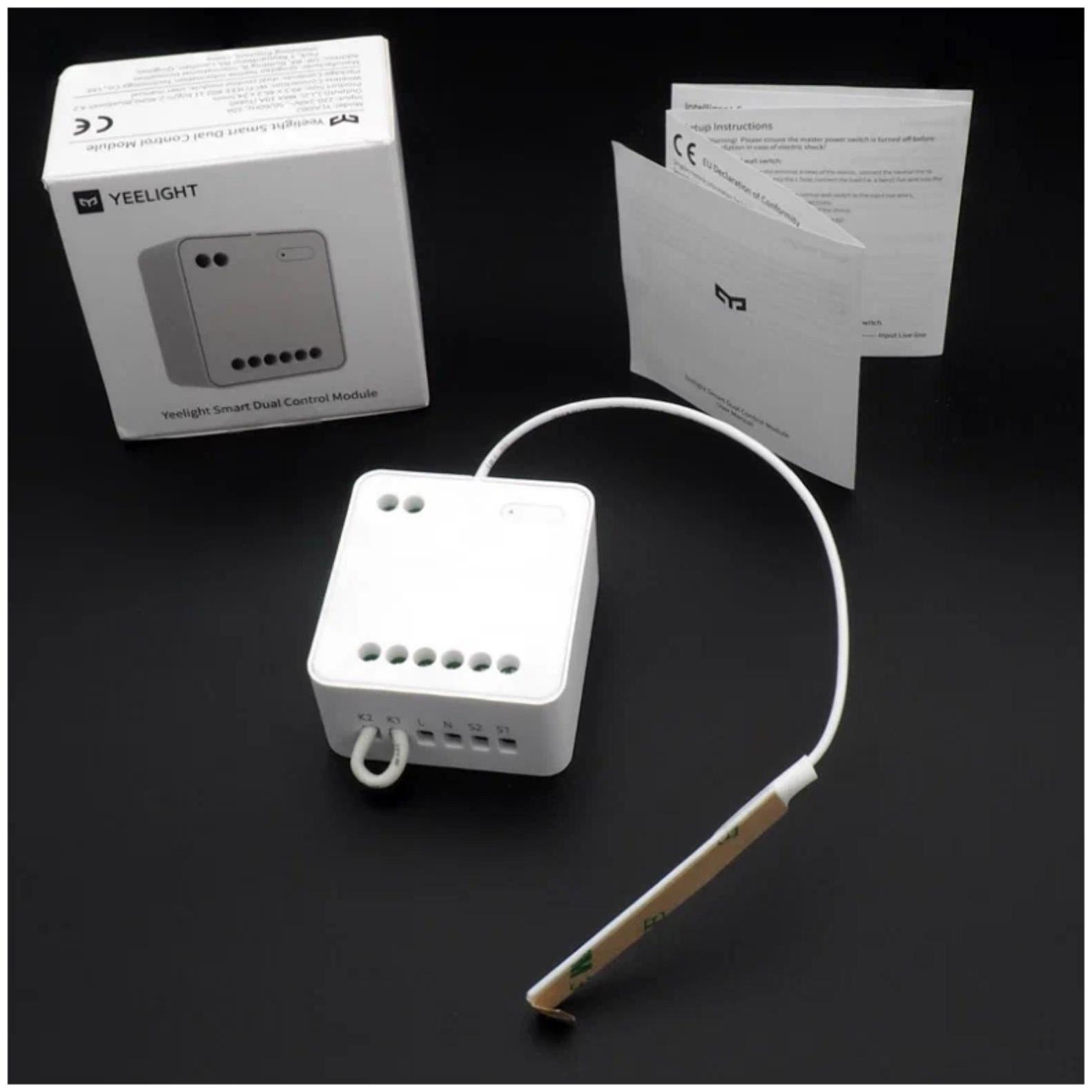 Управляемое реле Yeelight Smart Dual Control Module YLAI002, 2 канала, Wi-Fi, белое