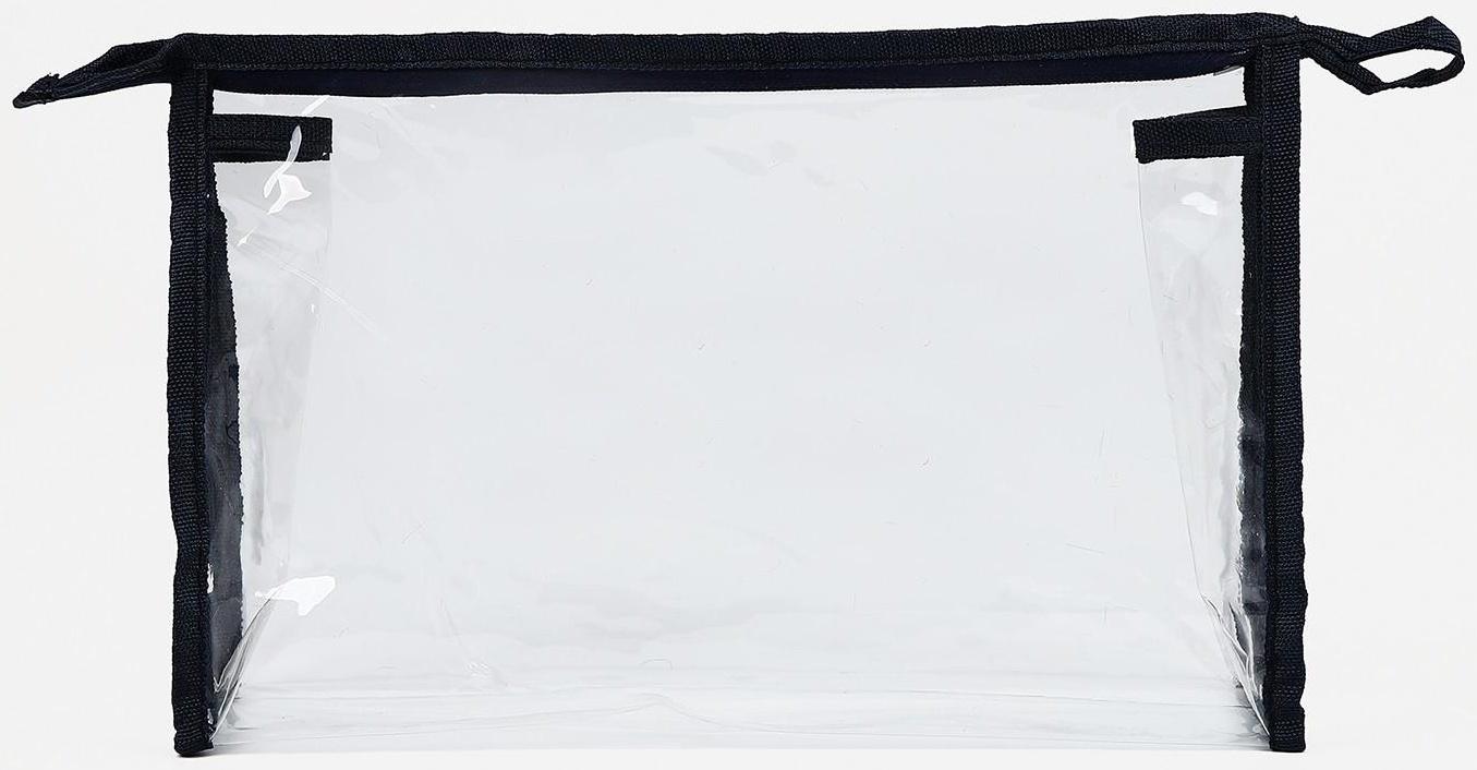 Косметичка на молнии, цвет прозрачный/синий