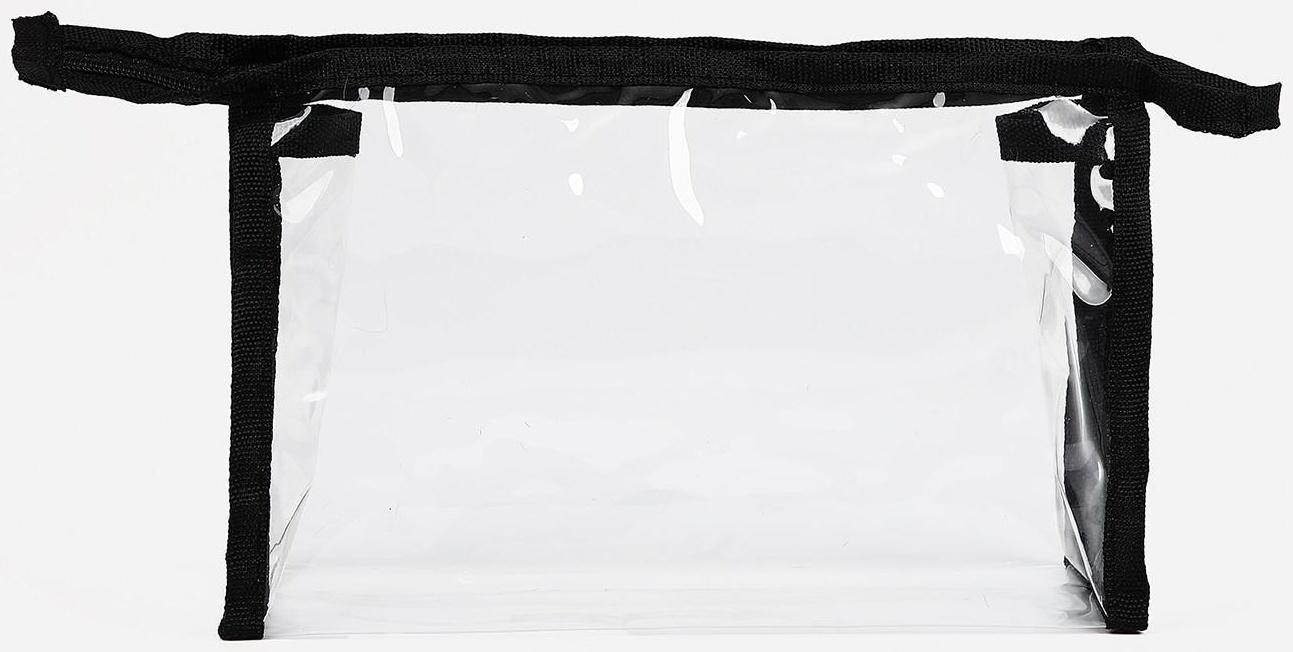 Косметичка на молнии, цвет прозрачный/чёрный