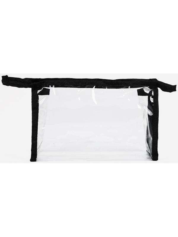 Косметичка на молнии, цвет прозрачный/чёрный