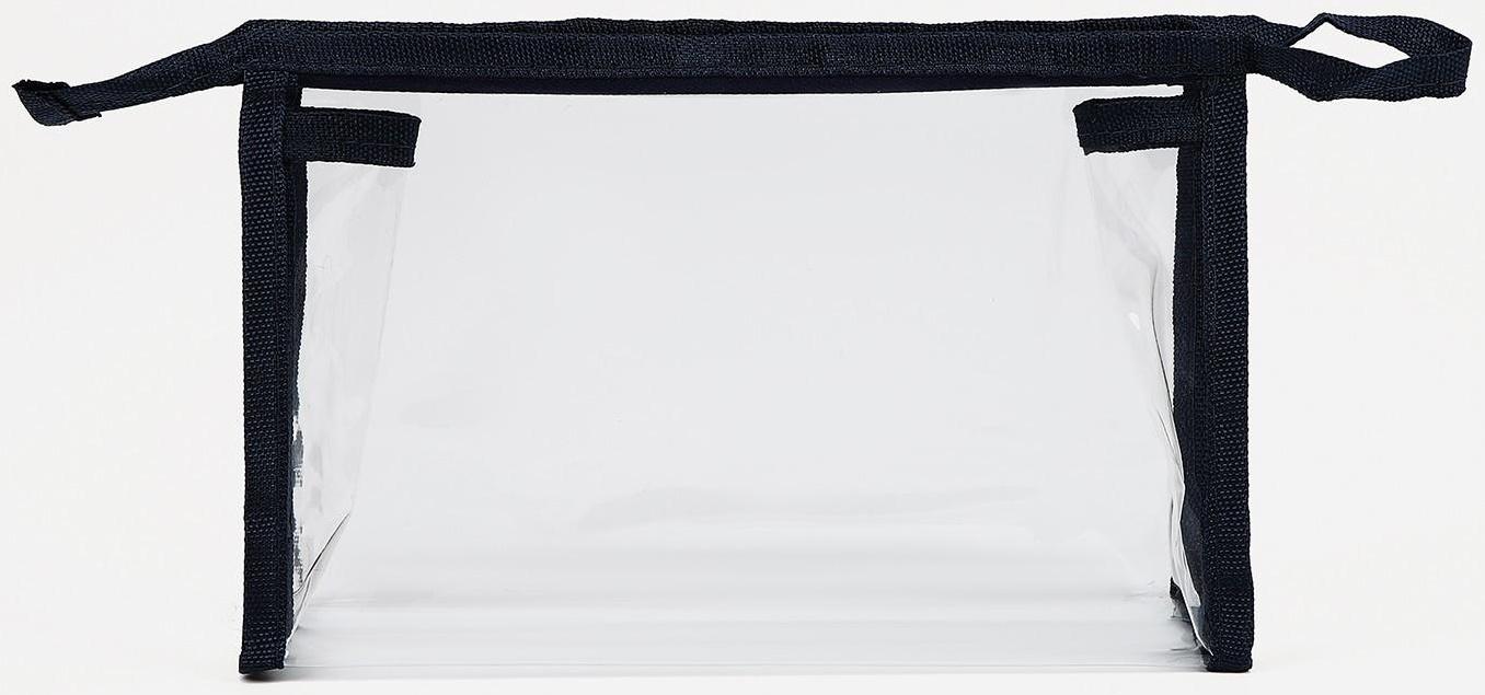 Косметичка на молнии, цвет прозрачный/синий