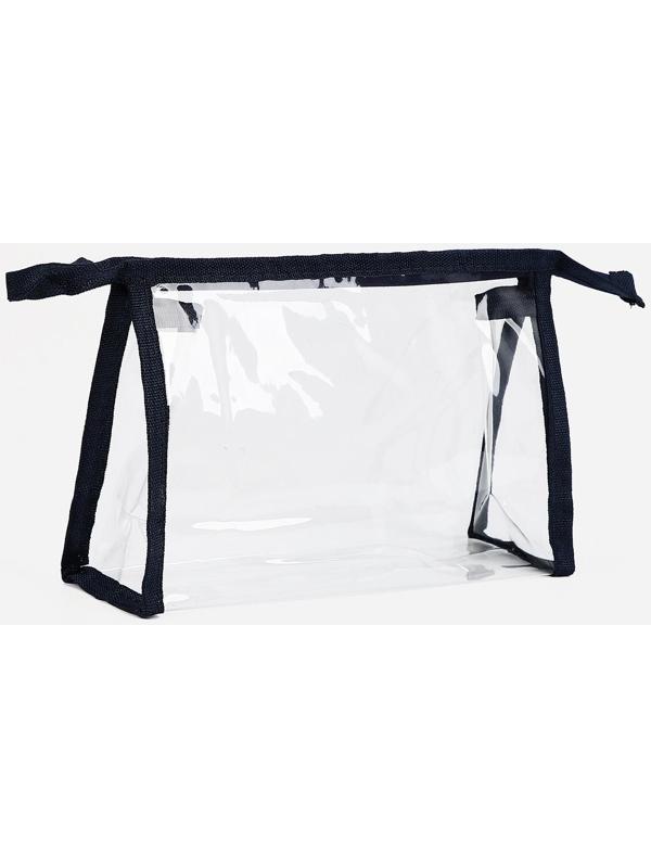 Косметичка на молнии, цвет прозрачный/синий