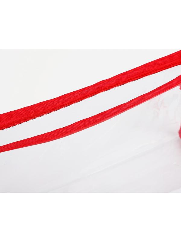 Косметичка на молнии, цвет прозрачный/красный