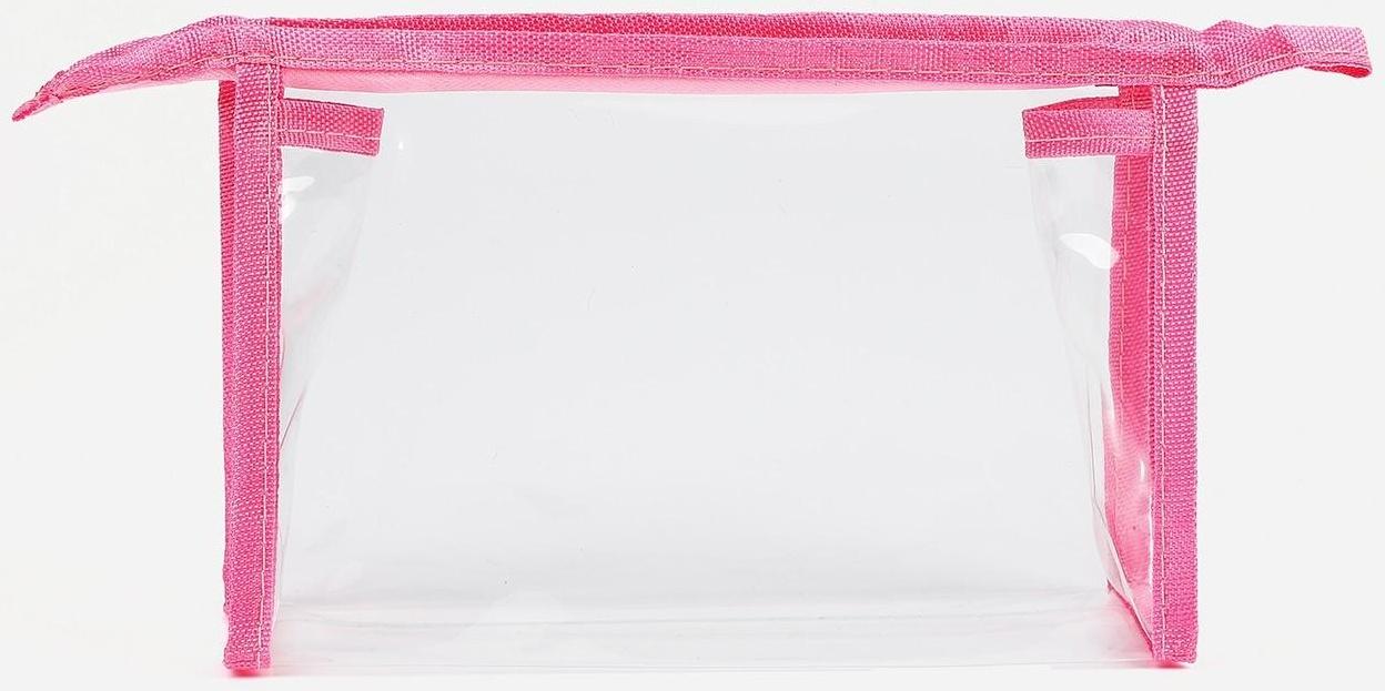 Косметичка на молнии, цвет прозрачный/розовый